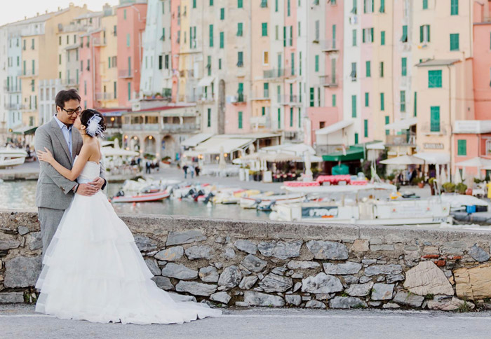 Portovenere, Italy. 16 Colourful Places In The World For Your Bridal Portraits. www.theweddingnotebook.com