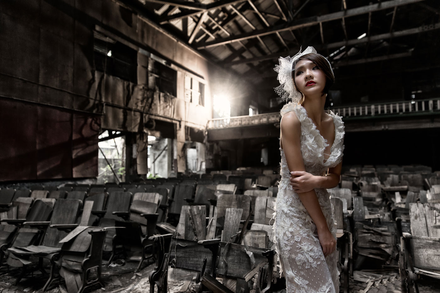 Styled Shoot In An Abandoned Cinema. Wee Heong Photography. www.theweddingnotebook.com
